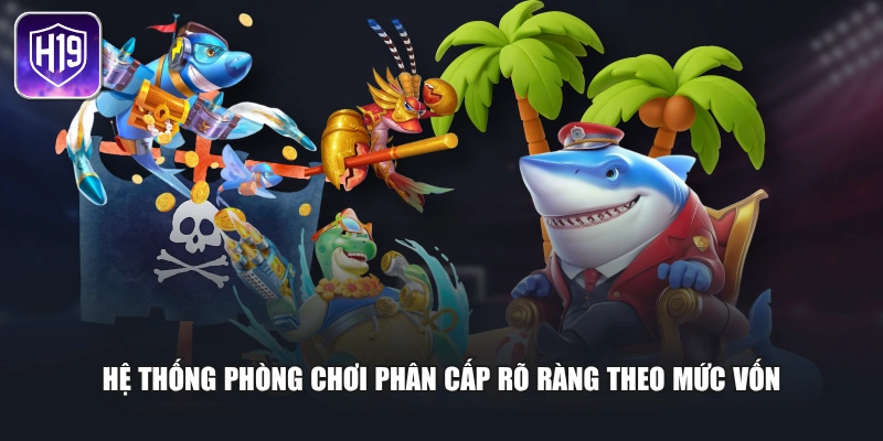 Hệ thống phòng chơi phân cấp rõ ràng theo mức vốn